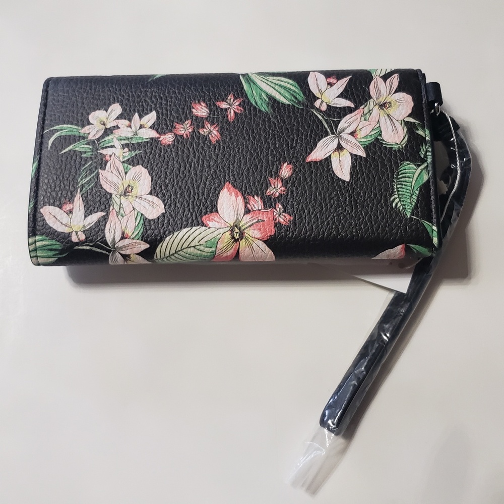 Envelope Black Floral Wallet - Picture 3 of 7